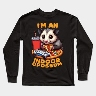 Indoor Opossum With Pizza Long Sleeve T-Shirt